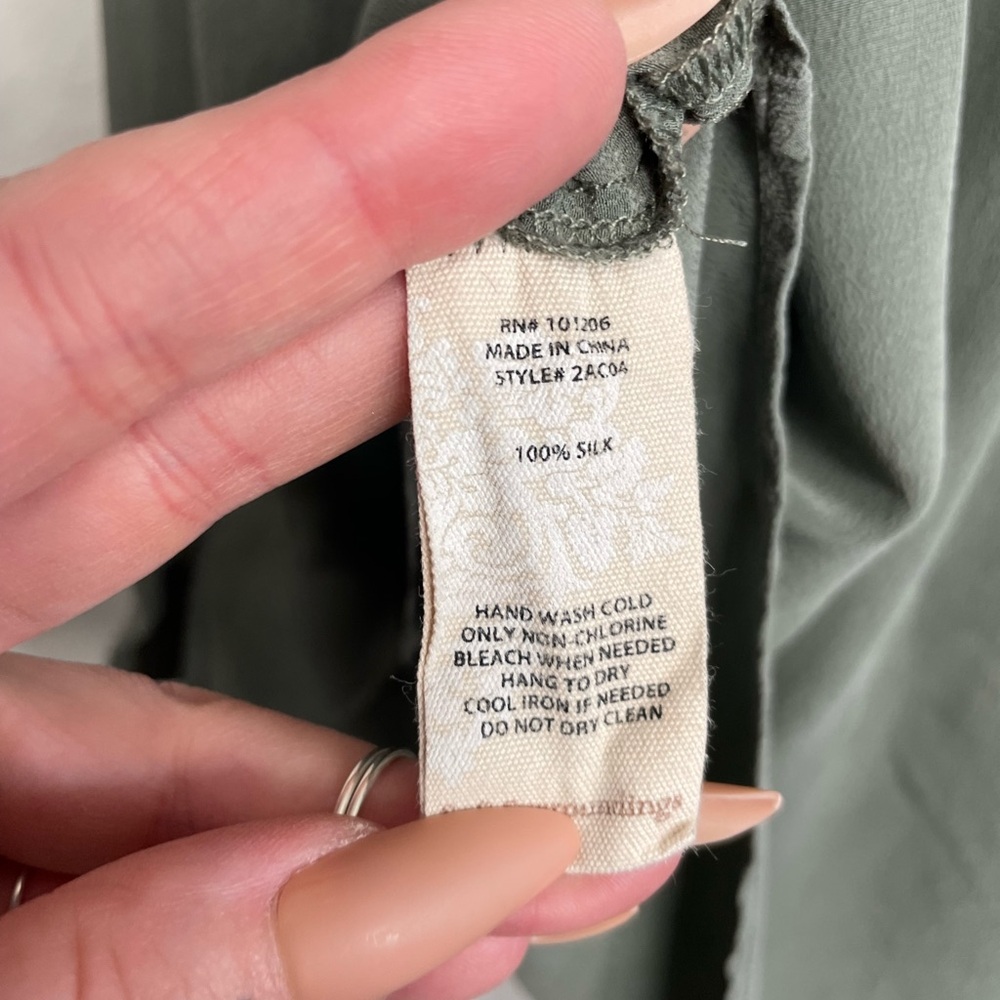 Soft Surroundings Silk Button Down Long Sleeve Top - image 7